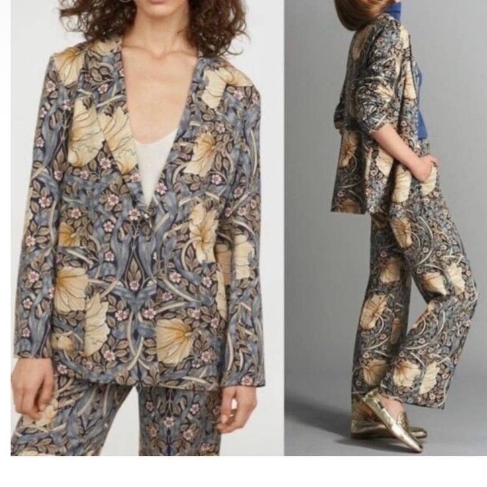 Morris & Co x H&M Sz0 Pimpernel
Floral Art Nouveau Jacket Blazer 🤍